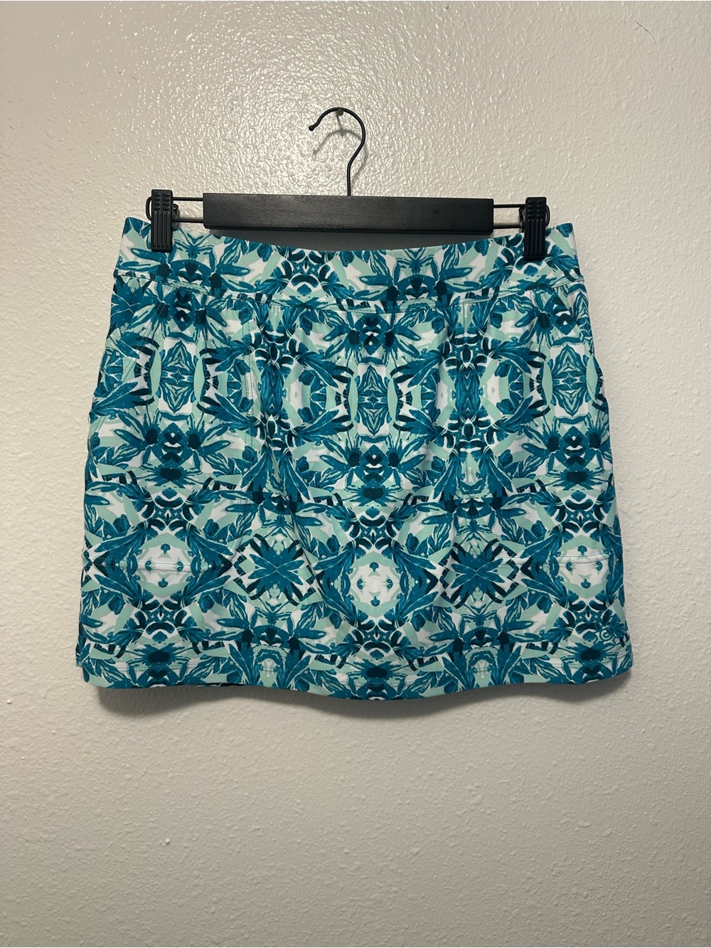 UV Skinz Teal Patterned Womens Casual Mini Skirt